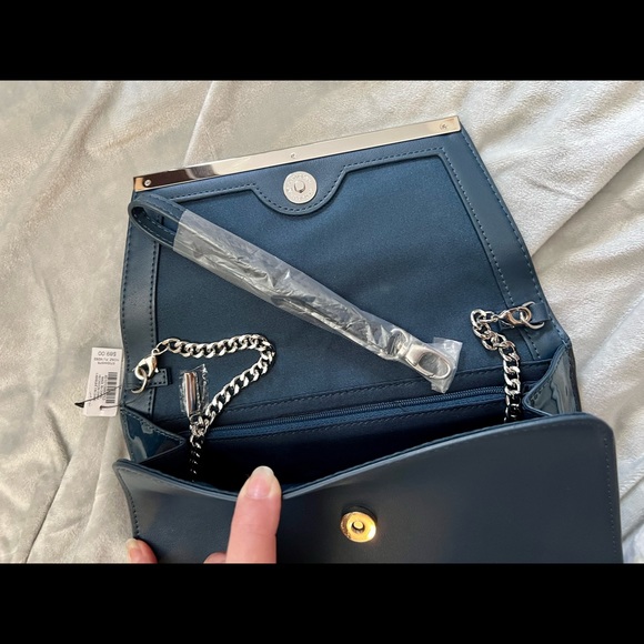 SOLD / WHBM Purse Bag Clutch Blue NWT - Picture 8 of 15